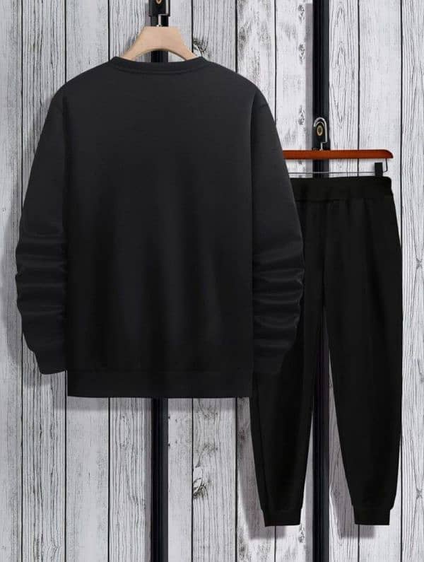 2 Pcs Men's Fleece Plain Sweatshirt Track Suit 1