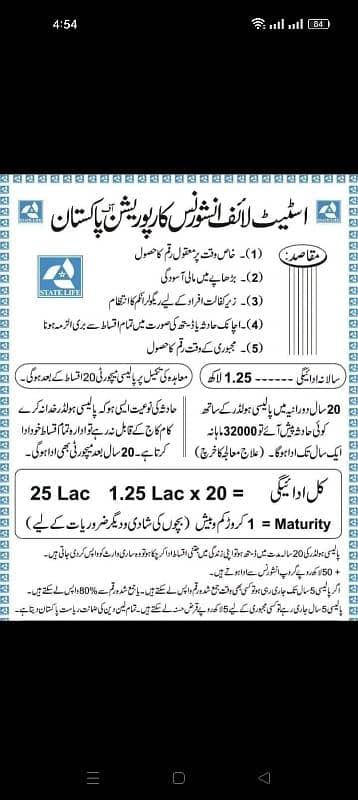 State Life Insurance By Goverment Pakistan 2