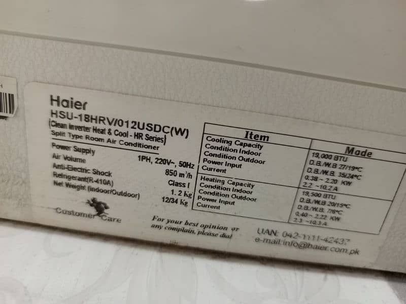 Haier 1.5 ton ac inverter for sell 5