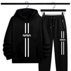 2 Pcs Men's Stitched Polyester FleesPrinted Track Suit