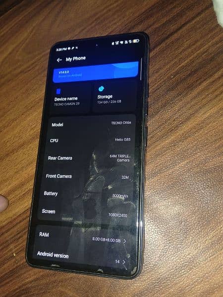 Techno Camon 20 condition 10 by 10 2