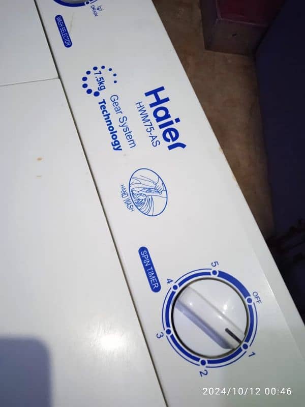 Haier washing machine twin tub model number 1