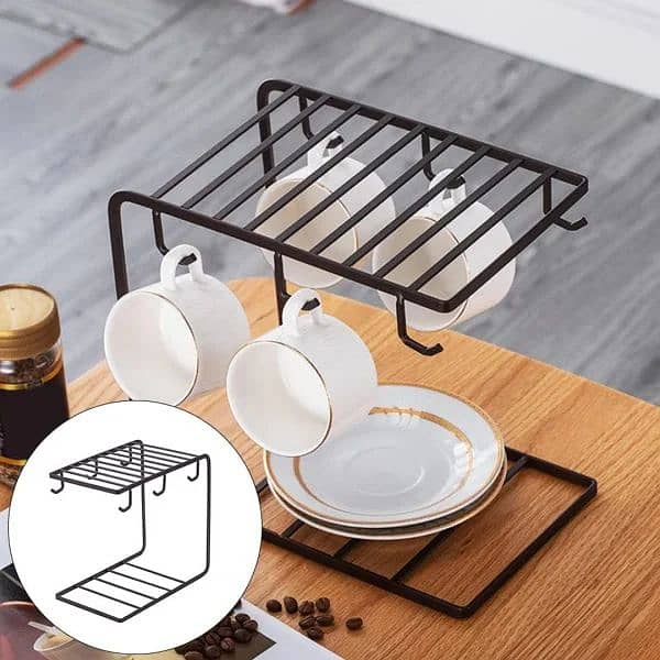 6 Hooks Iron Coffee Rack Organizer 1