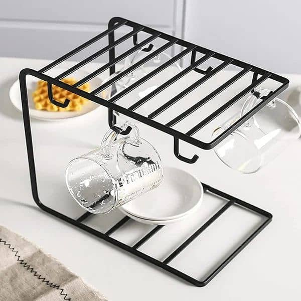 6 Hooks Iron Coffee Rack Organizer 3