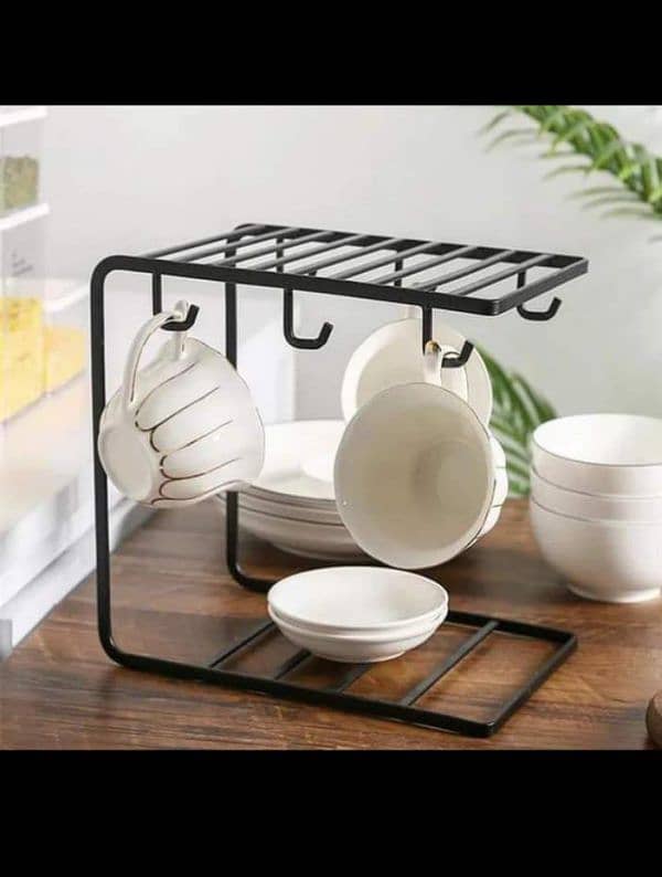 6 Hooks Iron Coffee Rack Organizer 4