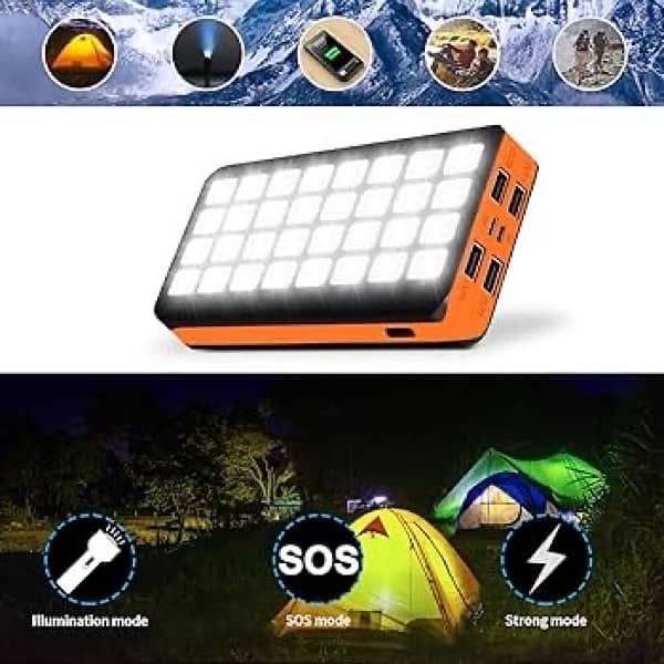 Solar Power Bank 30000 mAh Portable Charger Battery Pack with 32 LEDs 2