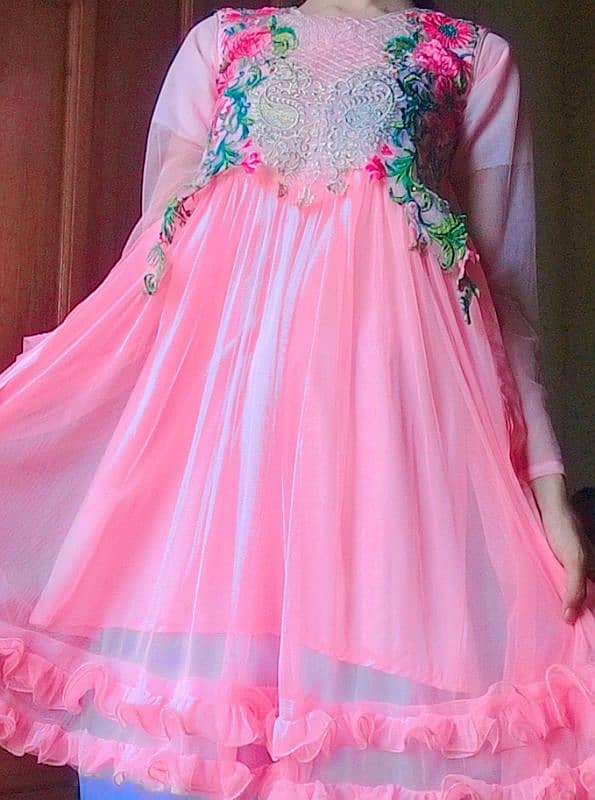 frock in baby pink colour 0