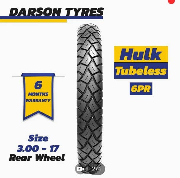 3.00. 17 Darson 70 back Hulk Bikes Tyres 1