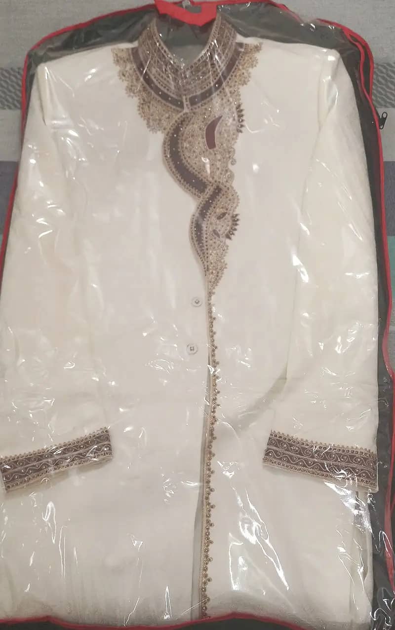 White color sherwani for sale (New) 1