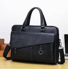 JEEP BULUO Men's Business Handbag Hot Large Capacity Leather Briefcase