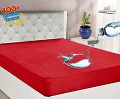 Terry Cotton Plan Double Bed Mattress Cover