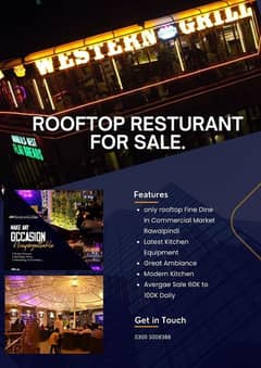 Rooftop Restaurant for Sale in Commercial Market Rawalpindi