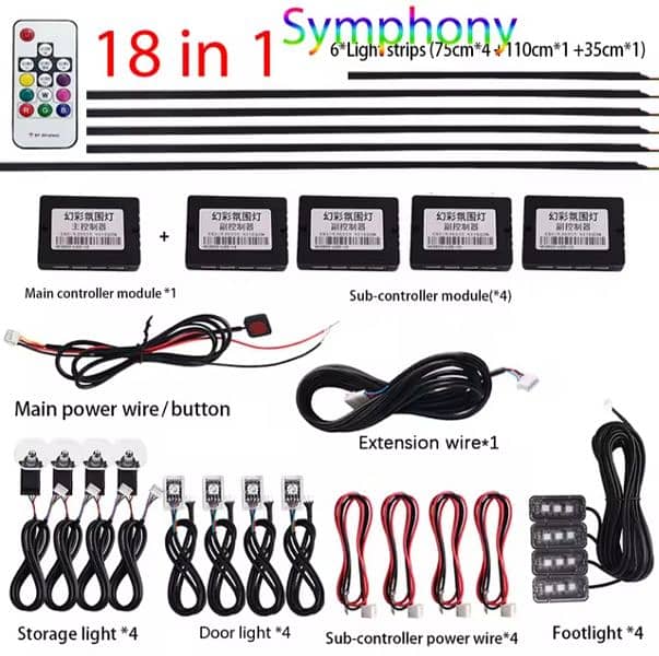 Car Ambient Light 18 in 1 (Full Package) 3