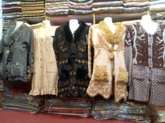 Imported jersey sweaters and shawls as well as strollers