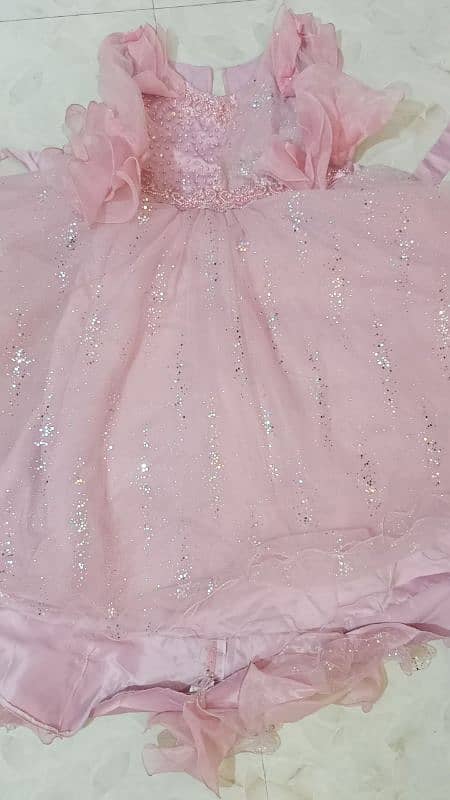 party wear pink frock for sale 3