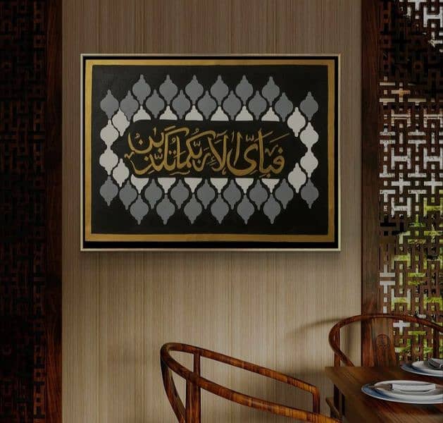 فَبِأَيِّ آلاءِ رَبِّكُمَا تُكَذ ِبَانِ   Canvas Painting 0