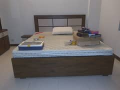 Wooden bed set | Double bed with dressing | Wardrobe | Furniture