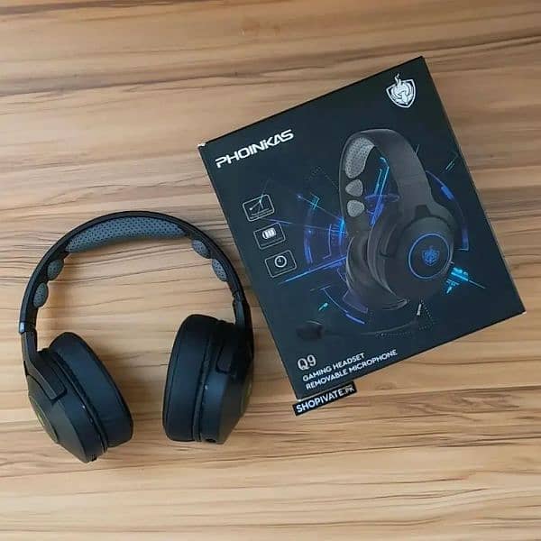 Phonikas Q9 Pro Gaming Bluetooth Headphones With Removable  Mic 6