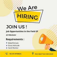 We Are Hiring Staff Urgent 0