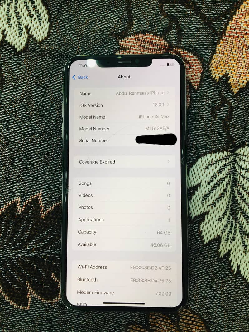 I phone xs max . 64gb open box 8