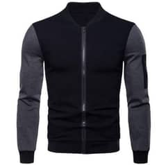 1 pc Men's Fit Body Fleece Plain Jacket-Black