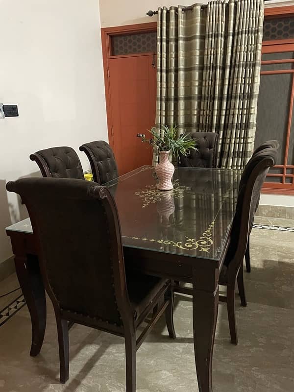 Wood Choclate Brown Dining Table 0