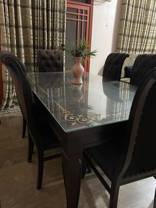 Wood Choclate Brown Dining Table 1