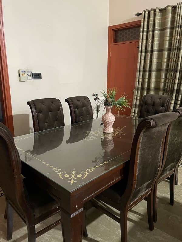 Wood Choclate Brown Dining Table 3