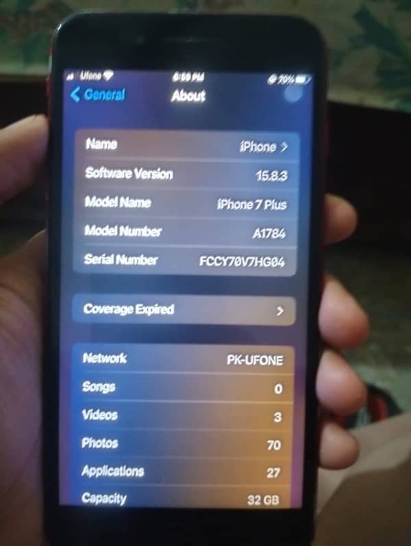 I phone 7 plus pta approved 32 Gb 9/10 condition 0