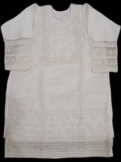 Organza white shalwar kamiz for women 2 piece