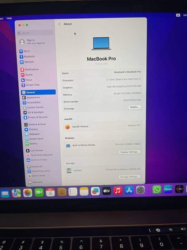 Apple MacBook 2017 Pro for sale 5