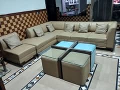 L shaped leather sofa 7 seater