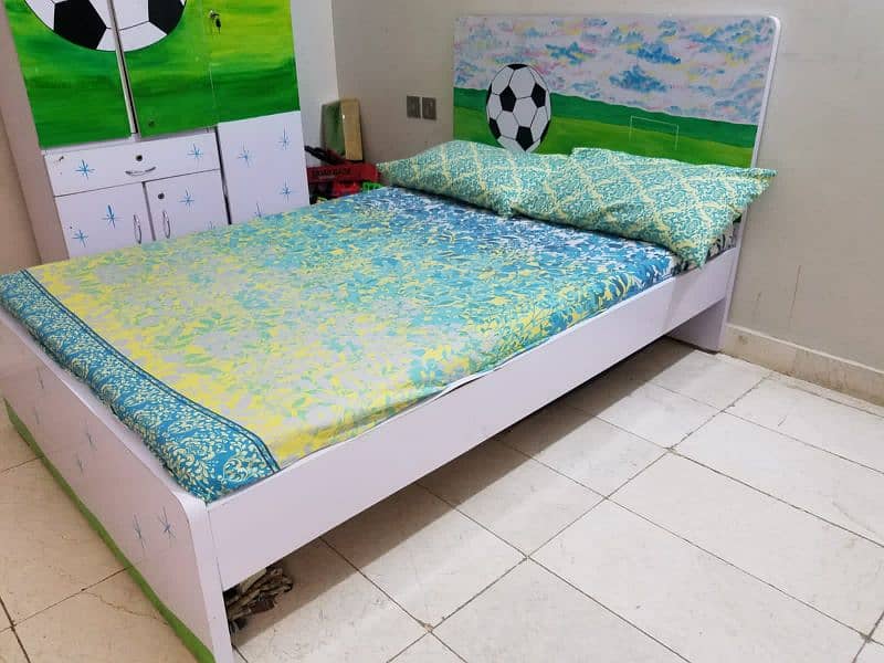 Kids Bed with Mattress and cupboard For sale 2