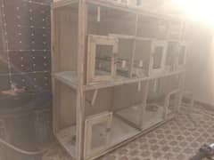 5 cabin wooden cage for birds or hens.