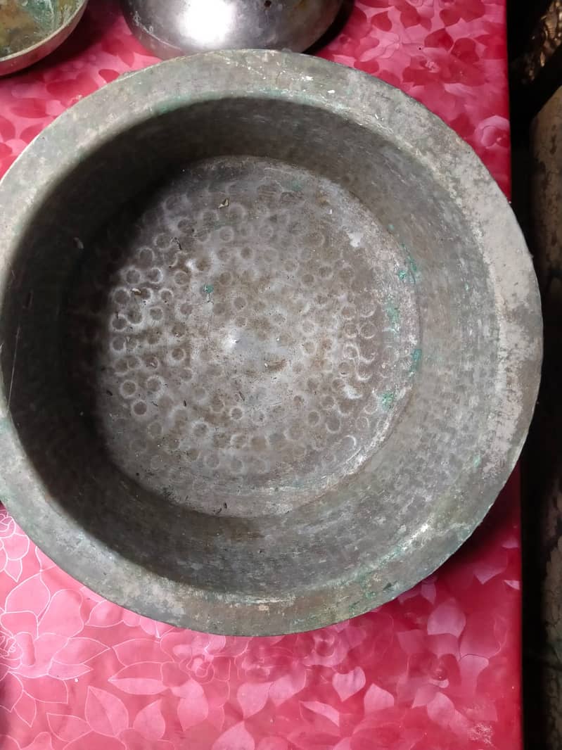 Antique Brass Curry Dish and Brass Pot 2