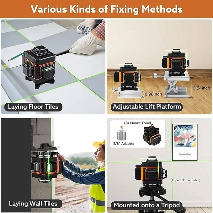 16 Lines Laser Level with Target Plate, Elikliv 4d 360 Self-Leveling L 3