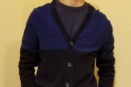 Express color block blue navy cardigan.