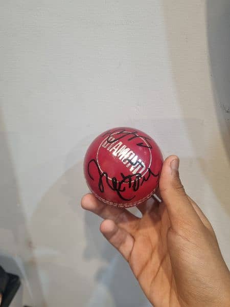 "Cricket Ball Signed by Waqar Younis, Shadab Khan & Waseem Jr – Rare!" 2