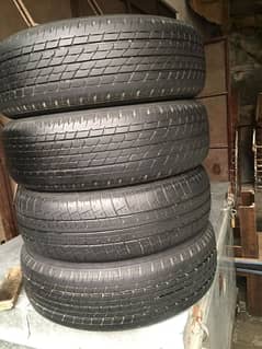 4 tubeless Japanese tyres 1 good condition for sale 175/65 R14  82 s