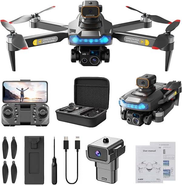 Drone camera for Professional use with dual Hd cameras and dual batery 2