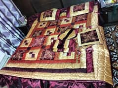 NEW Embroidered Maroon & Gold Velvet Bridal 9 pieces Duvet Set 0