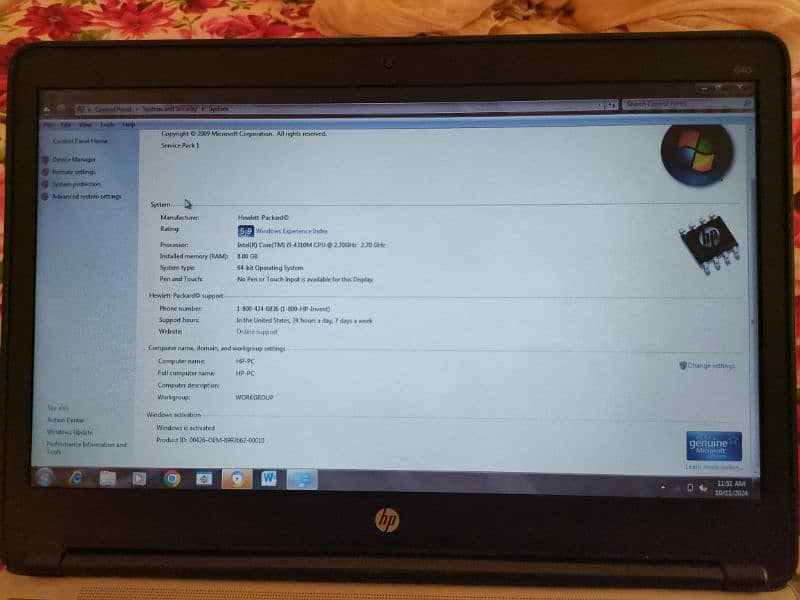 HP Probook 10/10 condition . urgent sale 65 wt charger. . 5