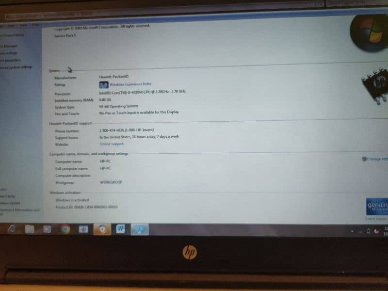 HP Probook 10/10 condition . urgent sale 65 wt charger. . 6