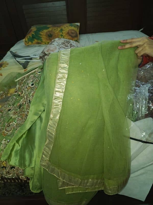 Party wear dress with silk sharara and net dupatta 3