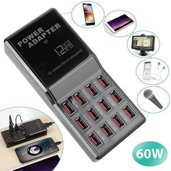 12x Ports Fast Changing Adapter 60W Charger | 0323-6342137 1