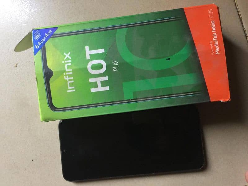 infinix hot11play 4 64gb with box and original charger and 3back cover 0