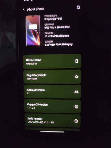 Oneplus 6t Ram: 8gb Rom: 256gb 0