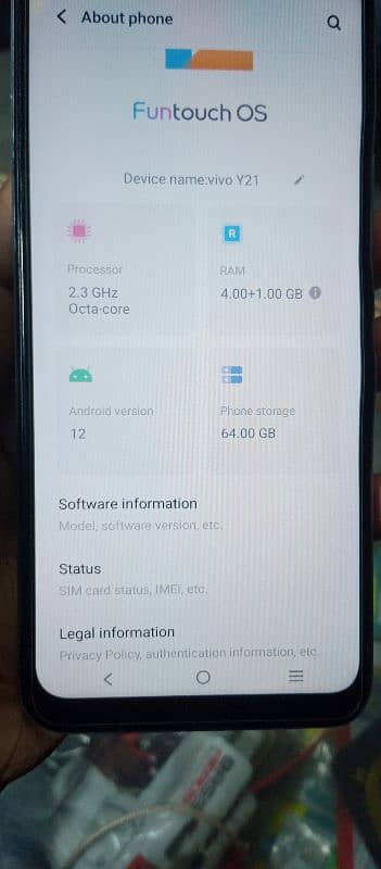 vivo y 21 condition 10by8 or ram 4or memory 64 box and sat ha 0