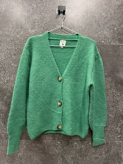 Green Button down Sweater