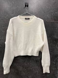 White Womens Crop sweater